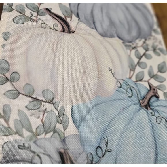 Long Table Runner Fall Decor Pumpkin Farmhouse Thanksgiving Home Decoration Teal - Picture 6 of 9